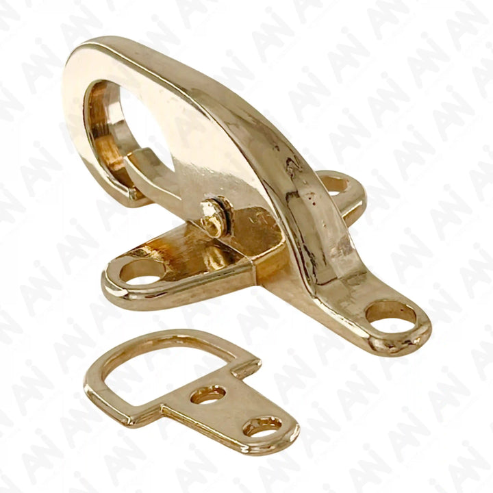 Ani Accessories Aurelian Latch 2 piece Gold Buckle  in a white background.