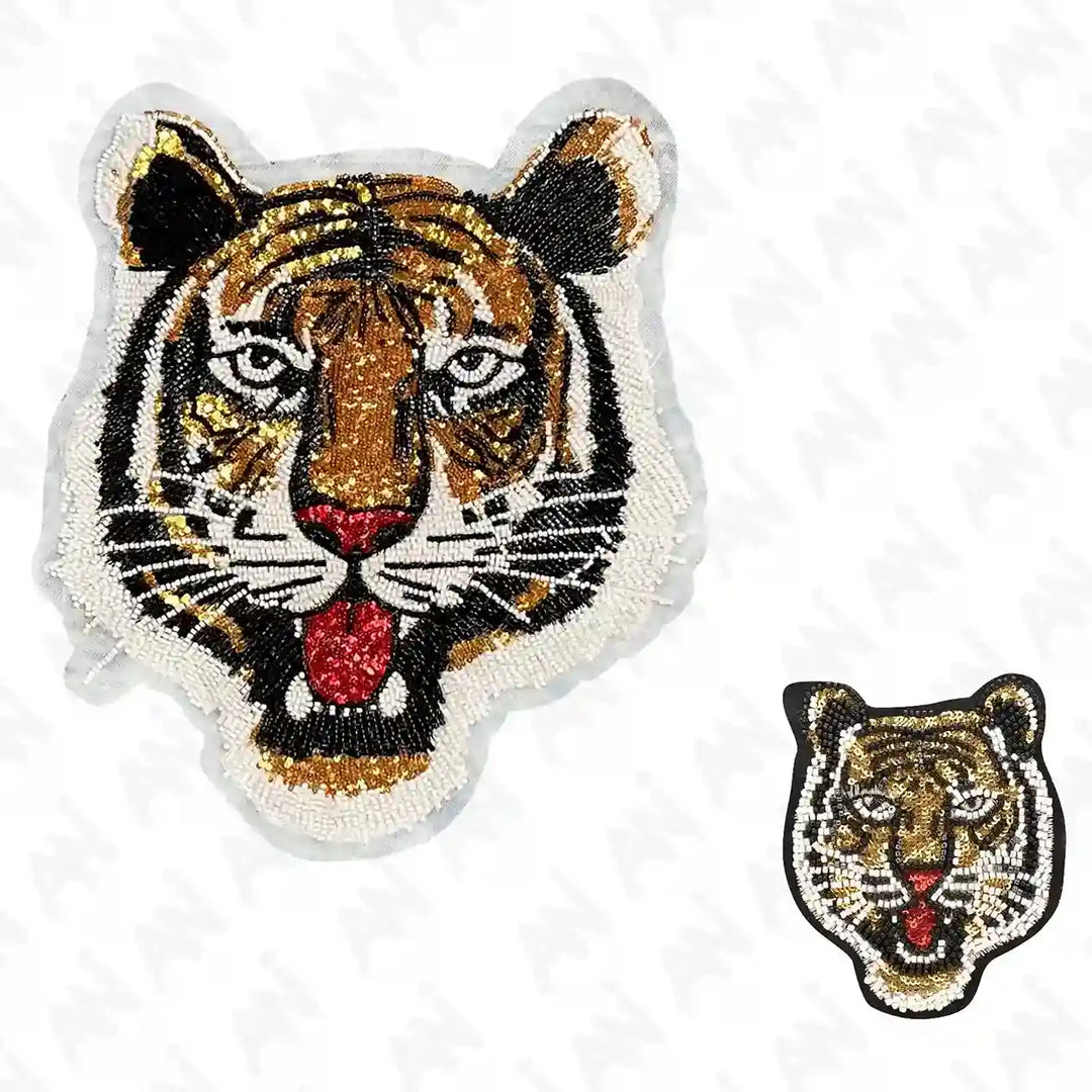 Ani Accessories big and small size Tiger’s Roar beaded sew on patch for jackets and DIY fashion