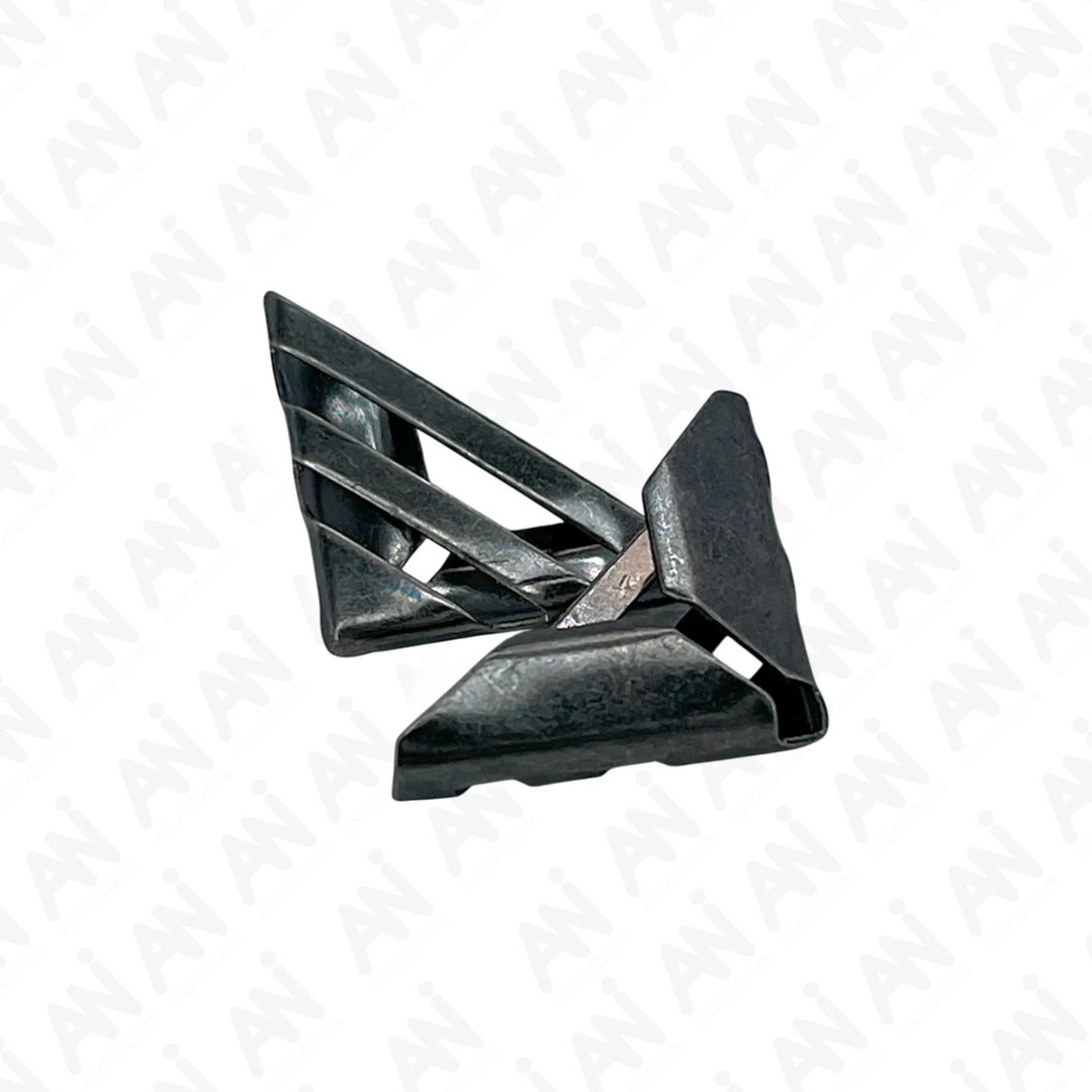 Ani Accessories | Zooming image of front and back image of black Metallic Majesty Collar Tip
