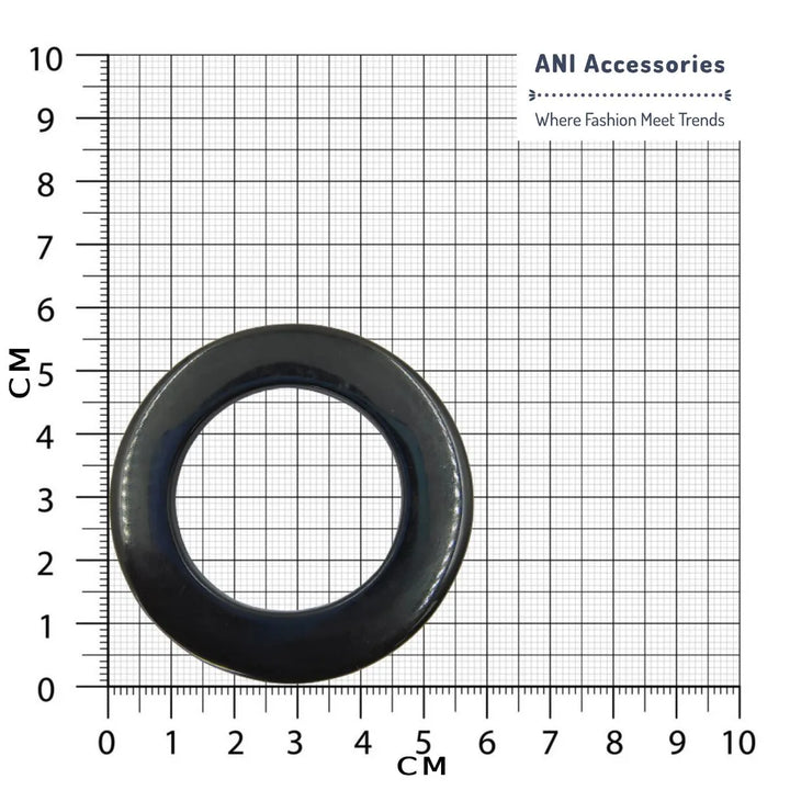  Ani Accessories Black Ring Abs Buckle place in a size chart bar graph to show the exact size of the buckle.