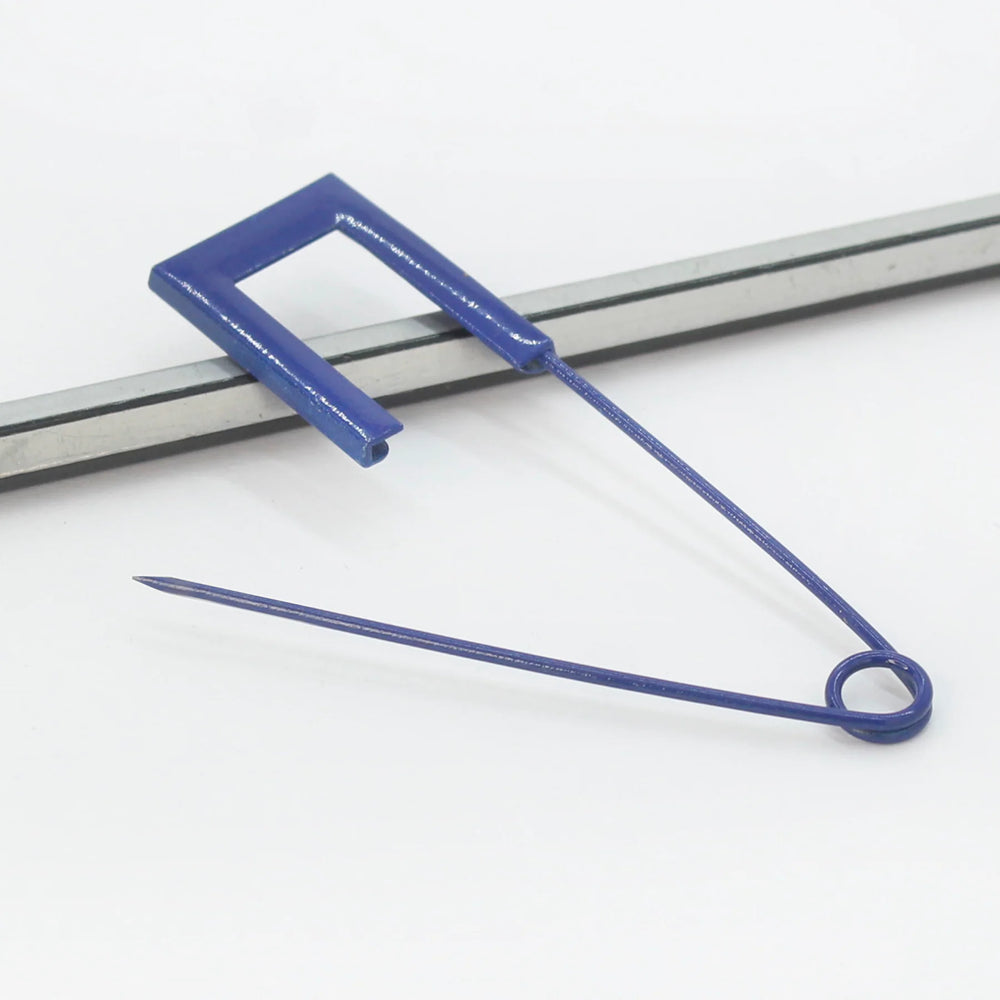 Ani Accessories closeup photo of blue safety pins perfect for multipurpose clothing repairs, craft work and daily needs.