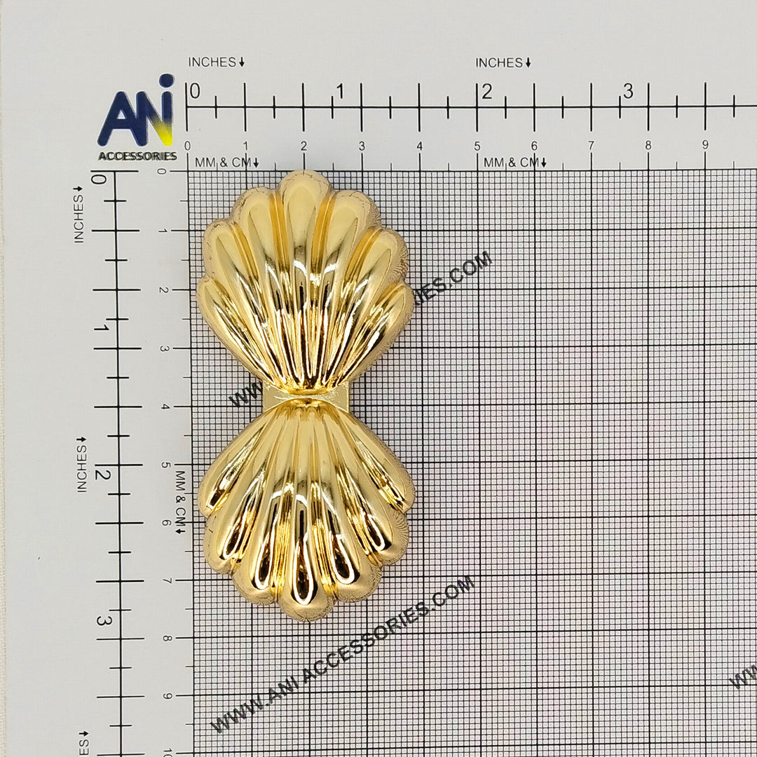 Ani Accessories Bow Style  Gold Metal Buckle  placed in a size chart bar graph.