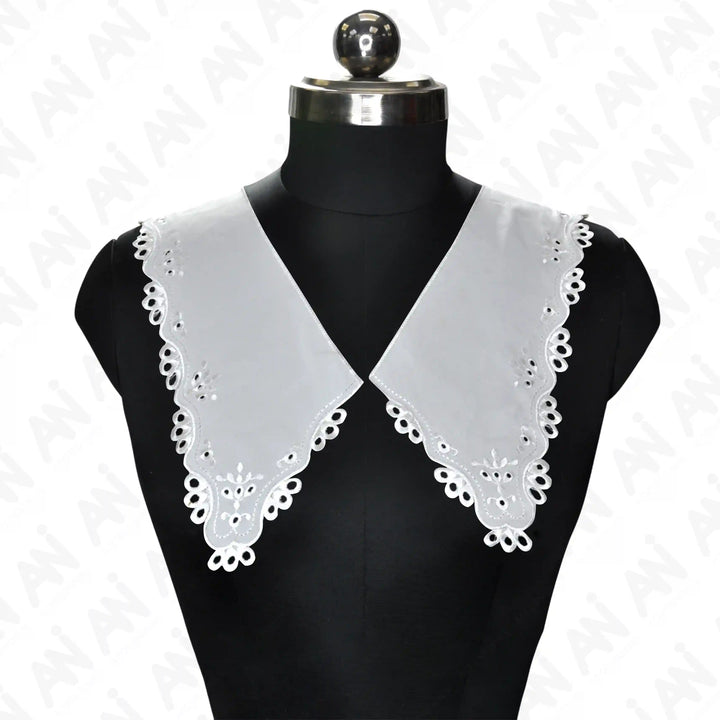 Ani Accessories Broderie Anglaise V-Neck trim with delicate eyelet embroidery for dresses, kurtis and blouse styling