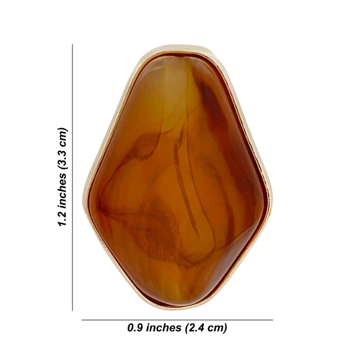 Ani Accessories Brown Amber Marbled Metal buckle Size written in a white background.