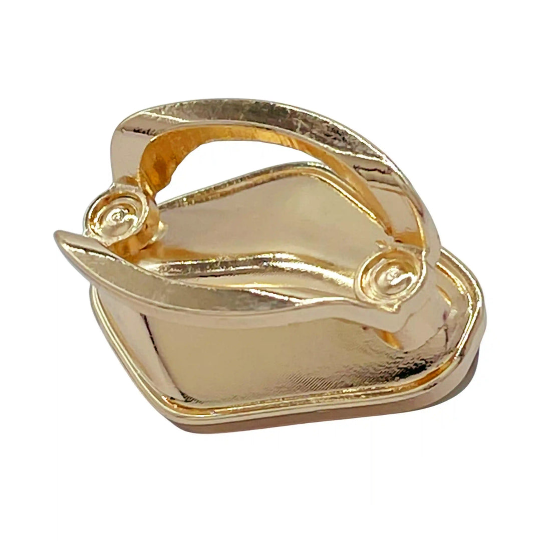 Ani Accessories Brown Amber Marbled Metal buckle backside image to show the buckle in details.