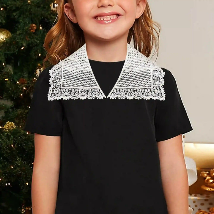 Ani Accessories Chelsea Peter Pan collar for kid with soft lace detail for dresses and party outfit styling
