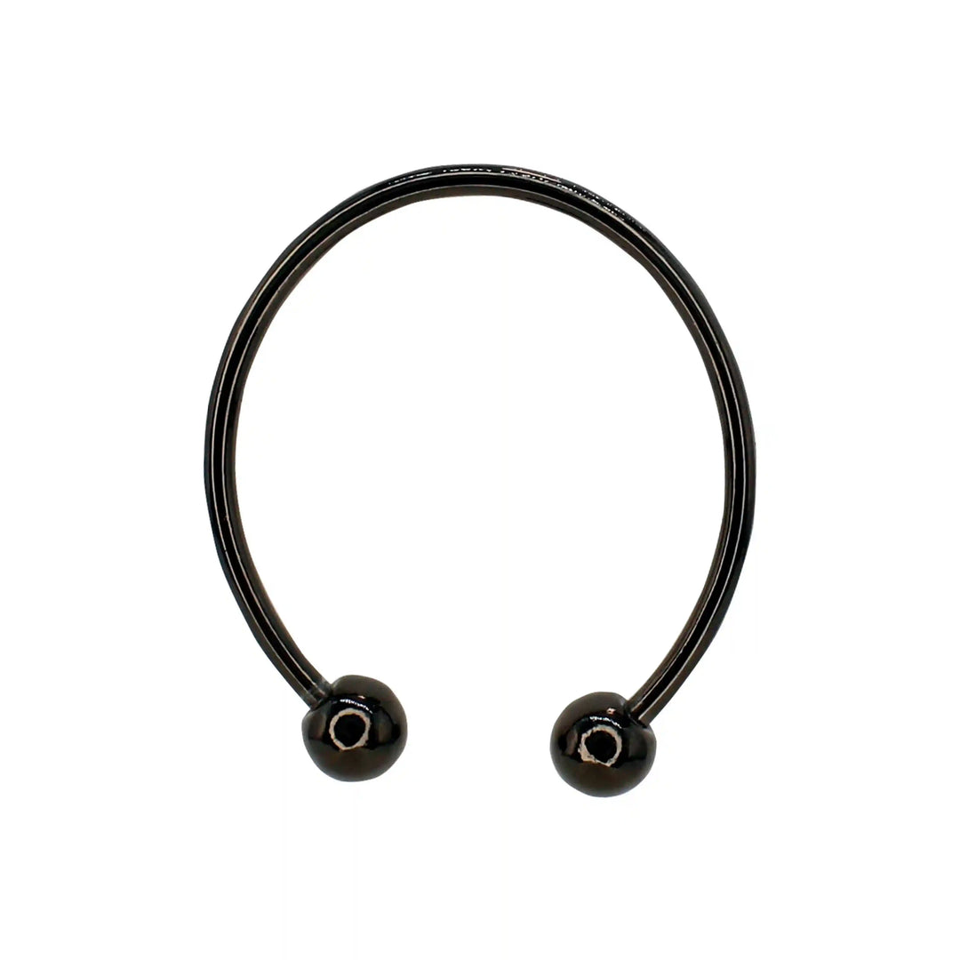 Buy now Ani Accessories Classic Oval  Black Metal Buckle in the white background to show the reflection of the buckle.