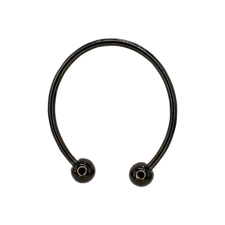 Buy now Ani Accessories Classic Oval  Black Metal Buckle in the white background to show the reflection of the buckle.