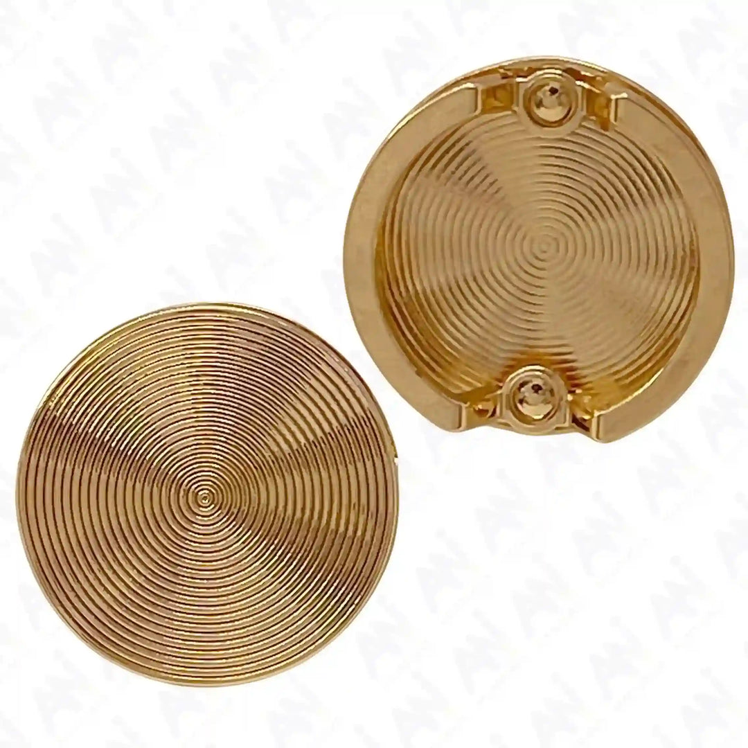 Ani Accessories Concentric Circle Gold Metal Buckle in a white background with front and back design.