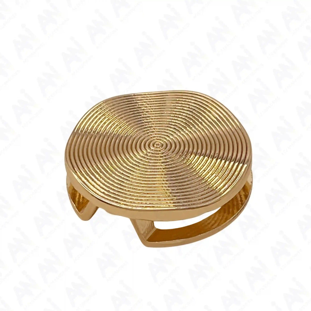 Ani Accessories Concentric Circle Gold Metal Buckle top view in a white background to show the proper details.