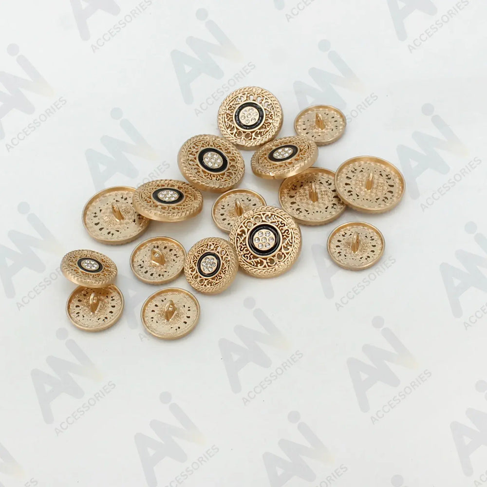 Elegant rhinestone-studded metal buttons, perfect for gowns, kurtas, and tunics by Ani Accessories