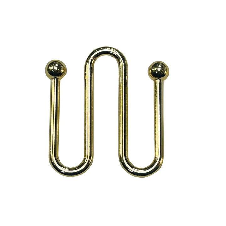 Ani Accessories Double loop golden metal buckle in a white background.