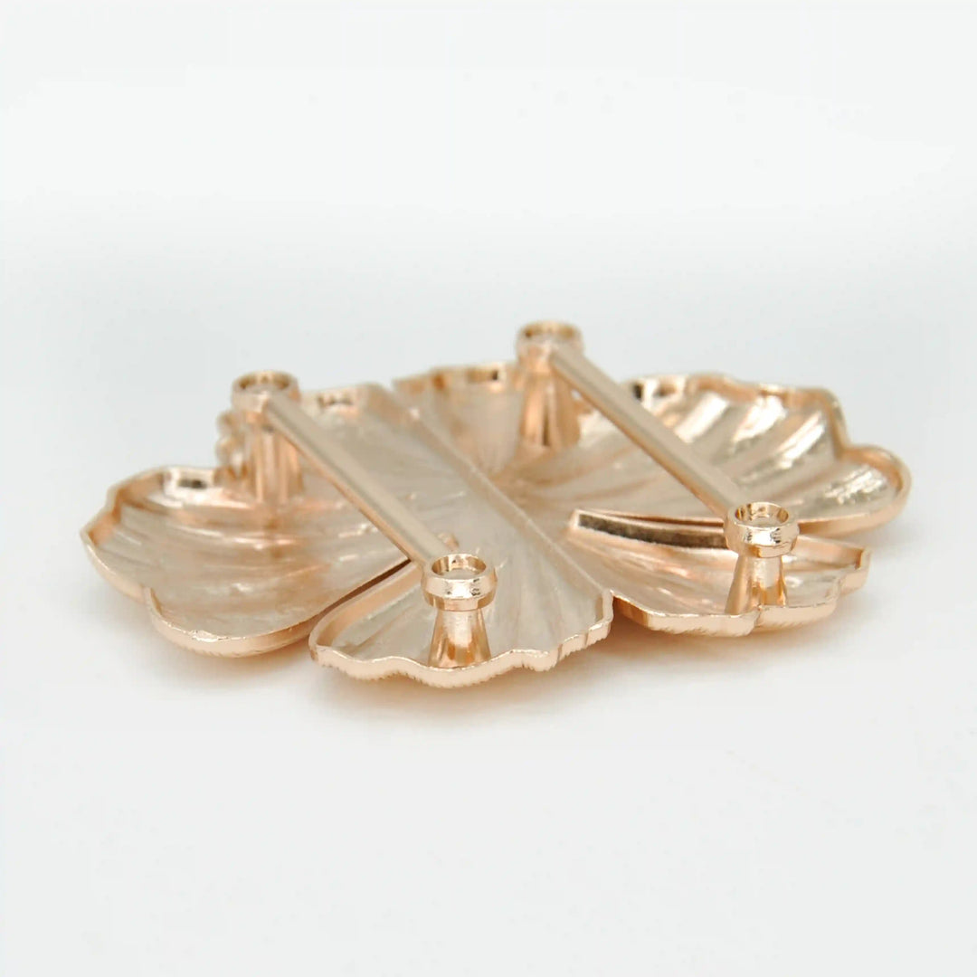 Ani Accessories Floral Design Buckle Zooming backside image in the white background.
