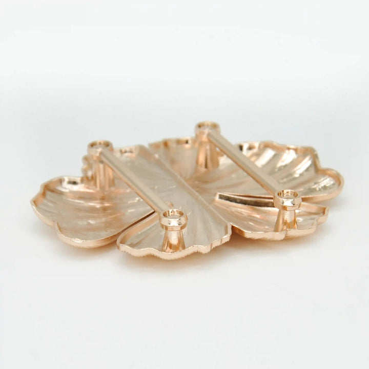 Ani Accessories Floral Design Buckle Zooming backside image in the white background.