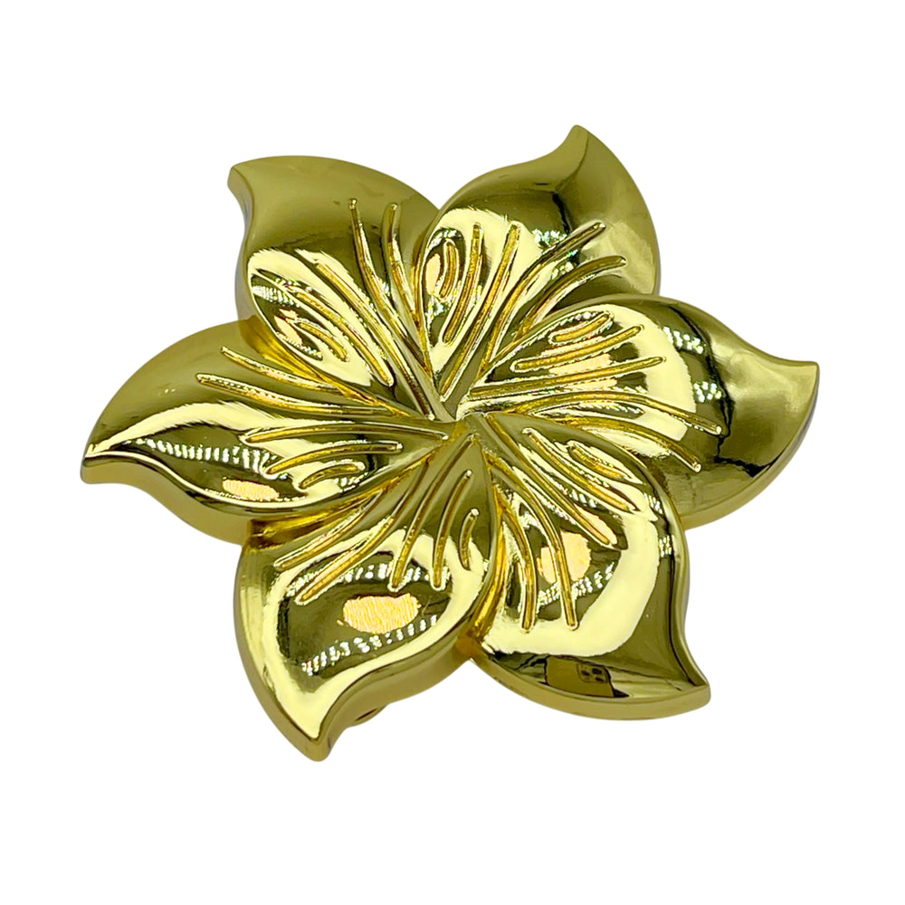  Ani Accessories Floral Style Metal  Yellow gold Buckle zooming  image in the white background.