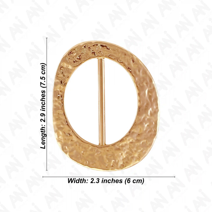 Ani Accessories Flowing  Loop Adjustable Golden Metal Buckle Size written on white background.