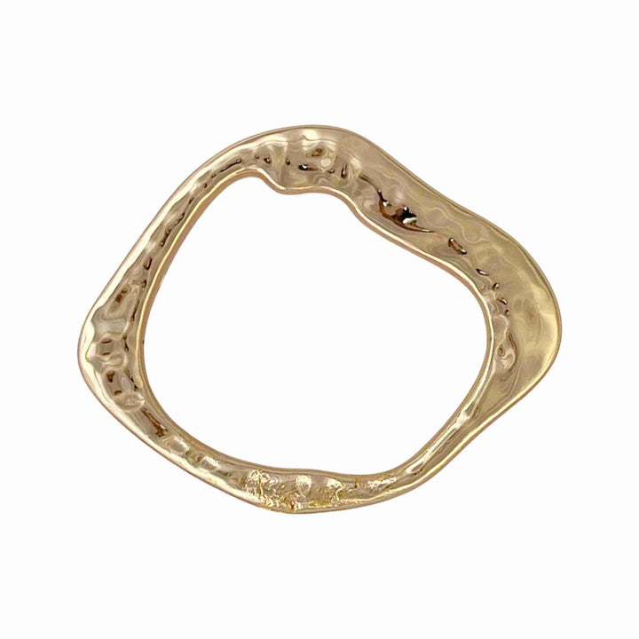 Ani Accessories Flowing  Loop Shape Golden Metal Buckle Zooming image in white background.