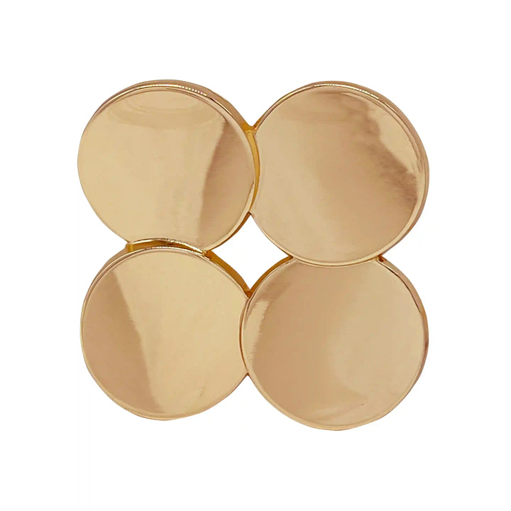 Ani Accessories Four Circle Metal Buckle  golden zooming in the white background.