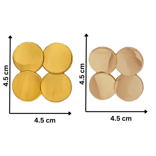 Ani Accessories Four Circle Metal Buckle  Size written on the white bacakground.