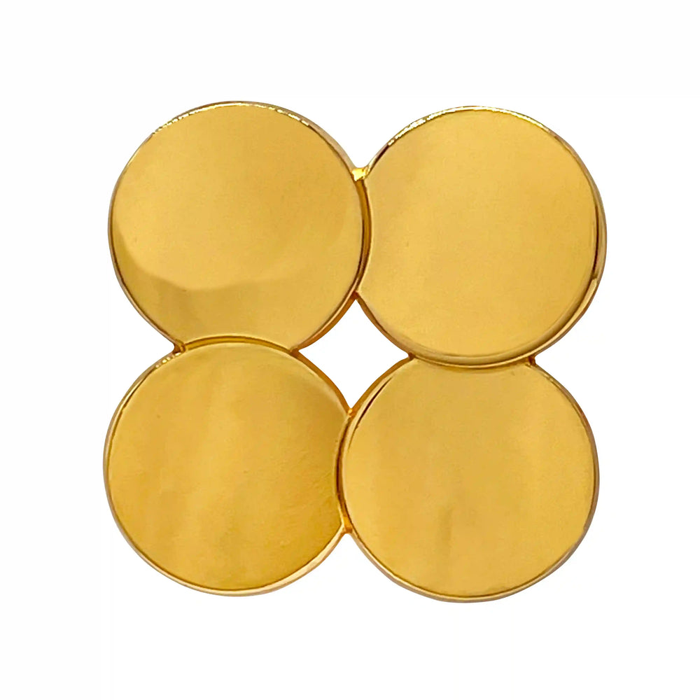 Ani Accessories Four Circle Metal Buckle yellow gold in zooming image of the buckle in the white background.