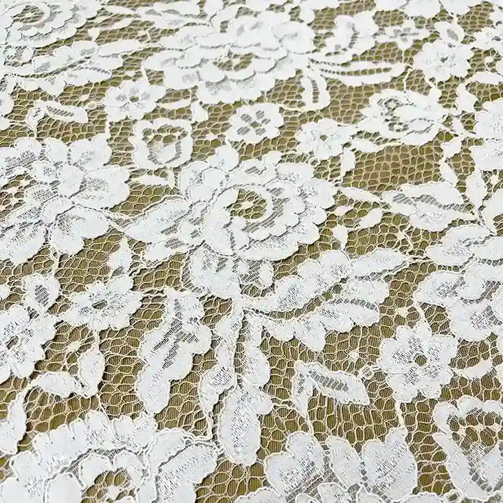 Ani Accessories French Chantilly floral dyeable fabric 60 inches for dresses and designer wear