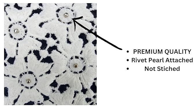 Ani Accessories Frengies Design Net White Lace Neckline, intricate net lace design for dresses and DIY fashion projects