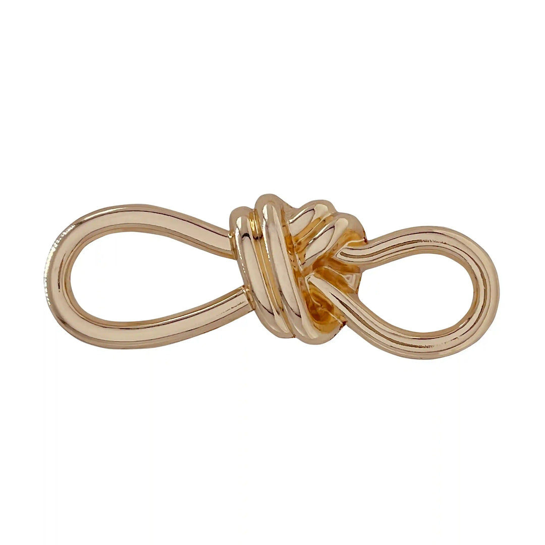 Ani Accessories Gold Knotted Metal Buckle Zooming image in a white background for DIY's , fashion garment and crafts buckle. 
