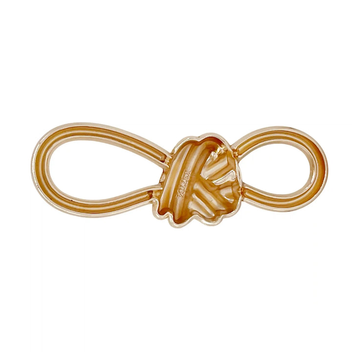Ani Accessories Gold Knotted Metal Buckle Zooming of the backside of the buckle shown in a white background.