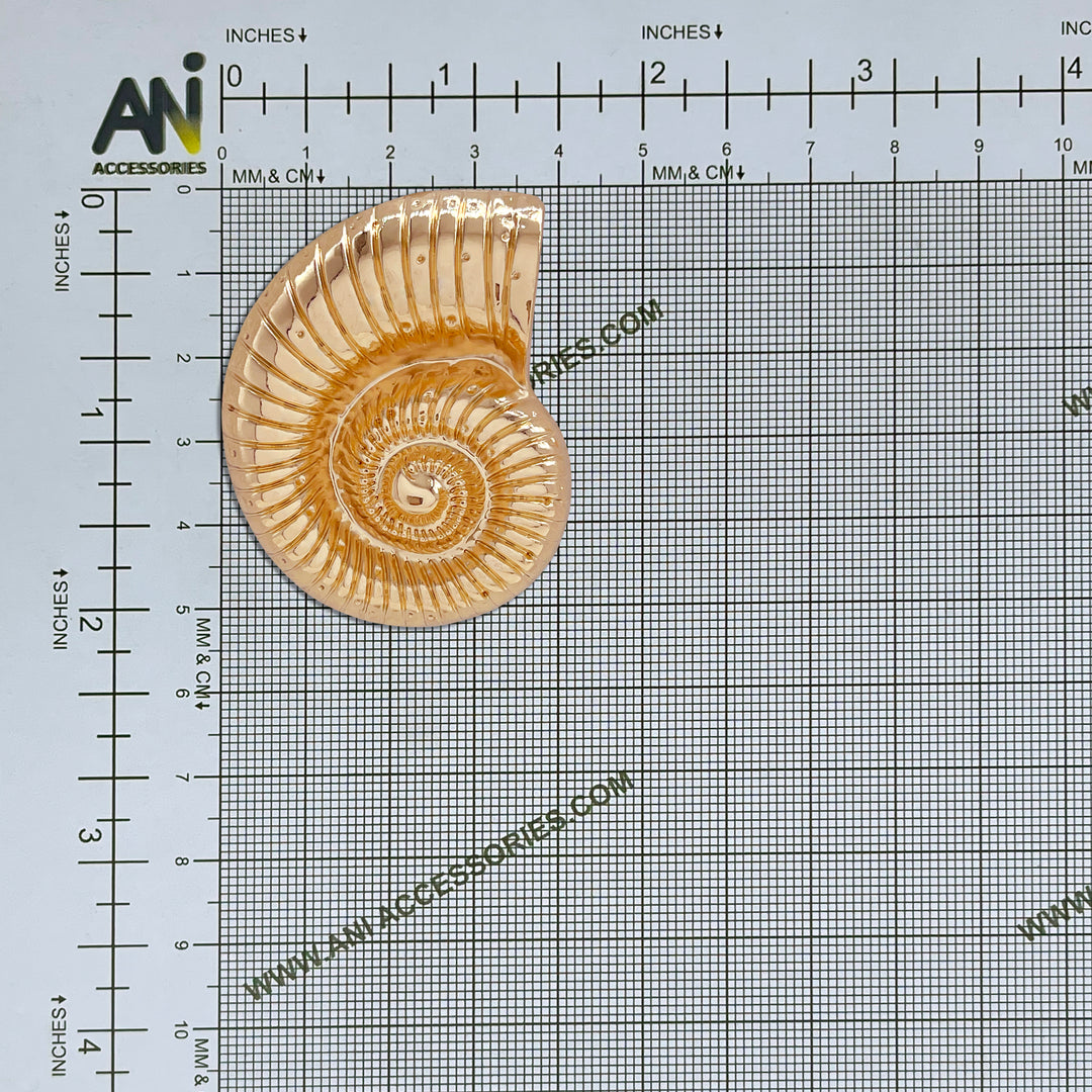  Ani Accessories Golden Nautilus Metal Buckle place on a size chart graph to show the size of the buckle.