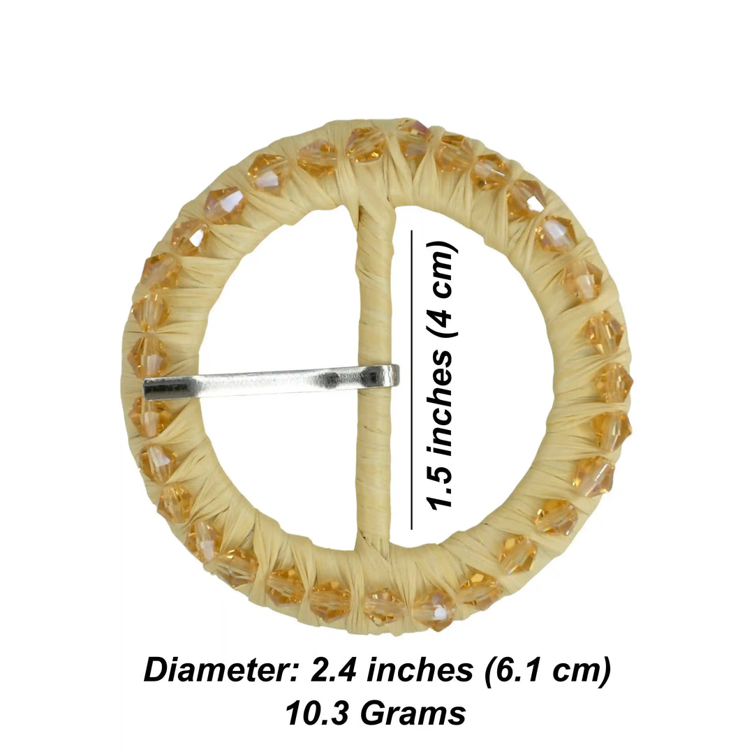 Ani Accessories Handmade Smooth Crystal Raffia Buckle for Belt and Bag DIY Craft Sewing Clothing Decoration Accessory