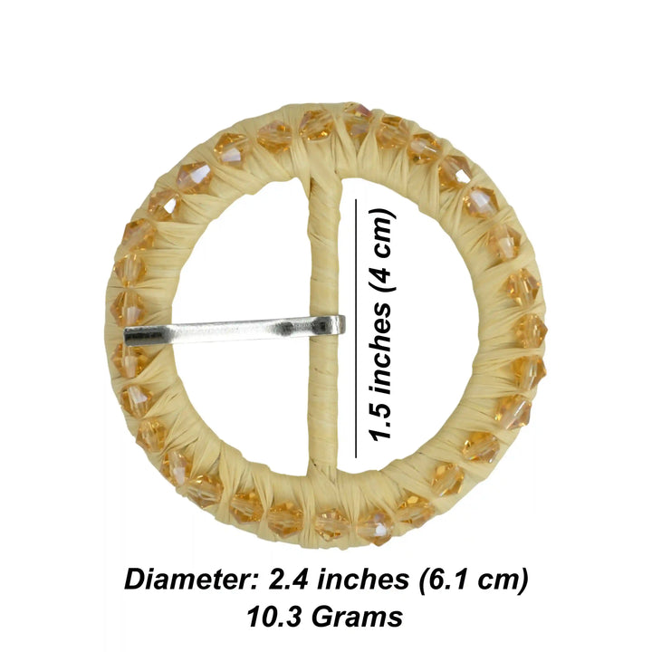 Ani Accessories Handmade Smooth Crystal Raffia Buckle for Belt and Bag DIY Craft Sewing Clothing Decoration Accessory