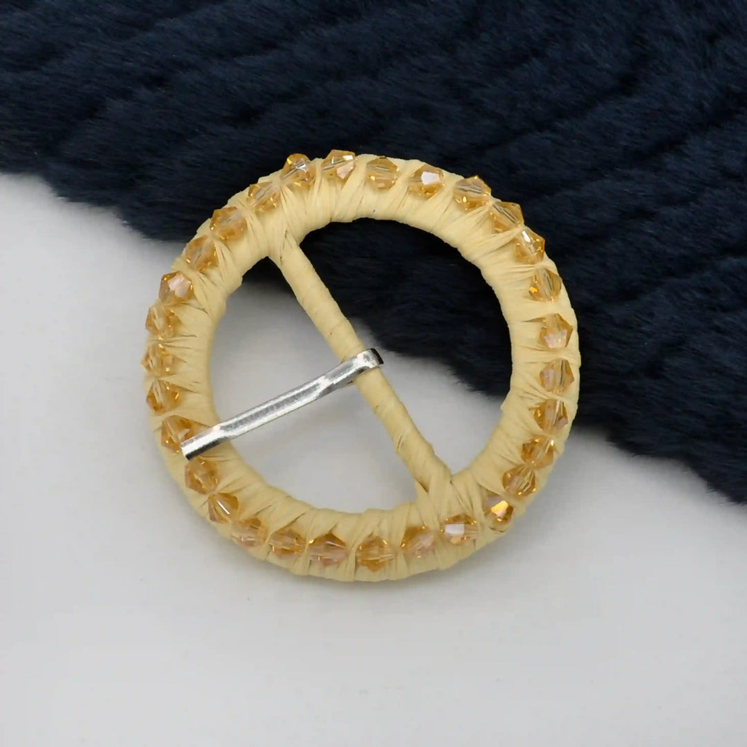 Ani Accessories Handmade Smooth Crystal Raffia Buckle for Belt and Bag DIY Sewing Craft Fashion Decoration Accessory