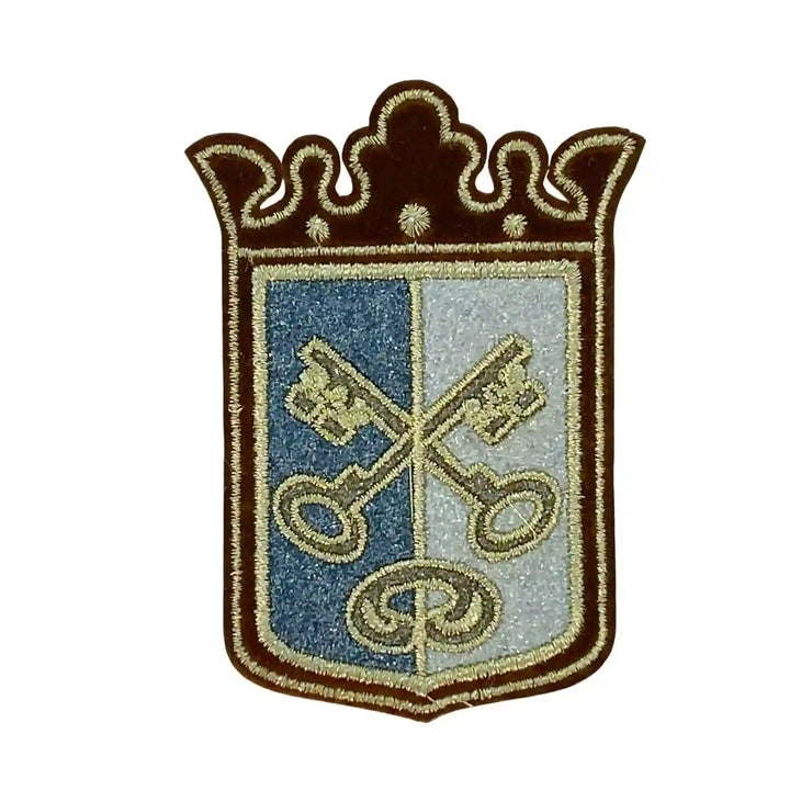 Ani Accessories Heraldic Keys Embroidered Patch Sew On Badge for Jackets Kurta Bags DIY Craft Clothing Applique Designs