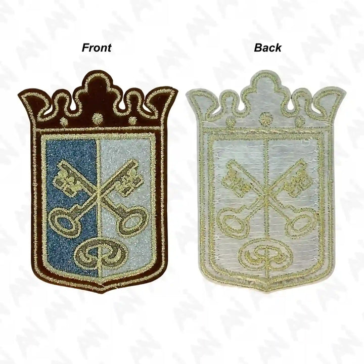 Ani Accessories Heraldic Keys Embroidered Patch Sew On Badge for Jackets Kurti Bags DIY Craft Clothing Applique Designs