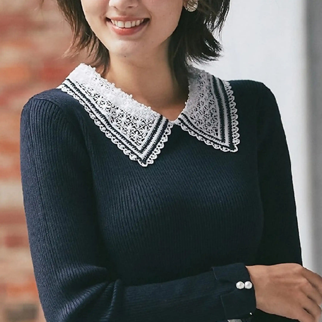 Ani Accessories Lace Applique Detachable Collar for Adult & Kids, soft embroidered removable collar