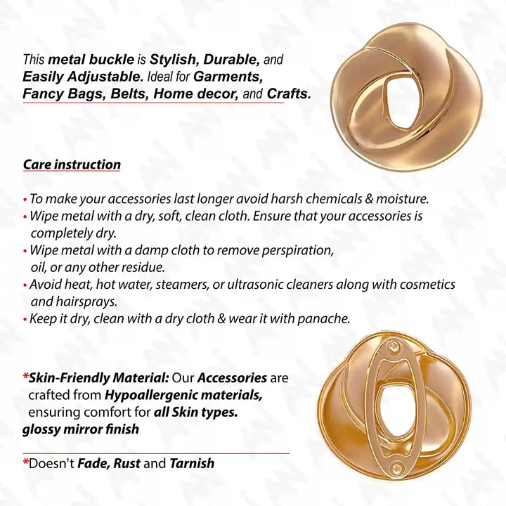 Ani Accessories Loop Inspire Buckle front and back image with written care instruction in the white background.