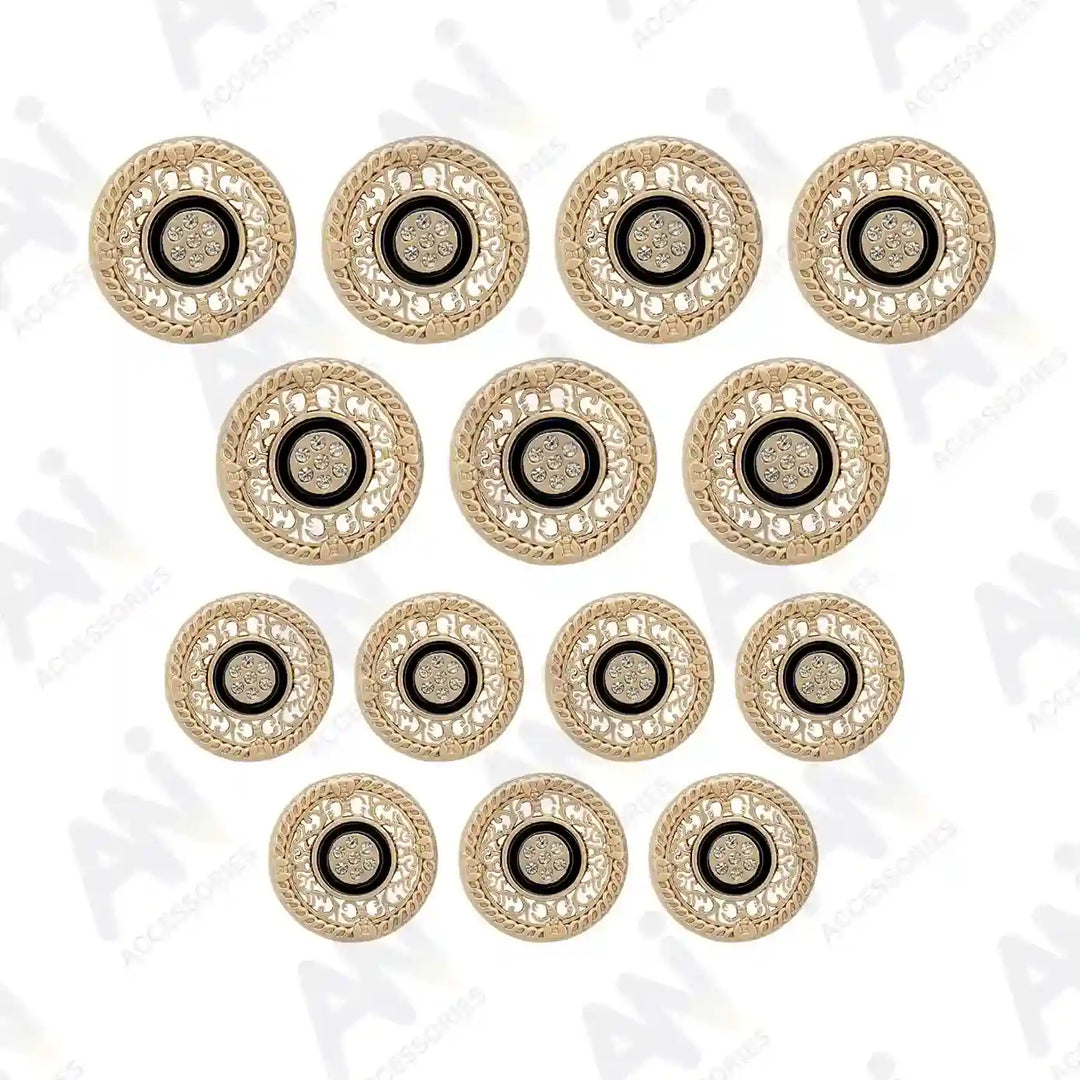14-piece rhinestone decorative button set, perfect for peacoats, sherwanis, and waistcoats by Ani Accessories