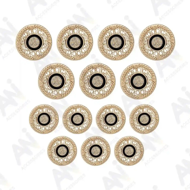14-piece rhinestone decorative button set, perfect for peacoats, sherwanis, and waistcoats by Ani Accessories