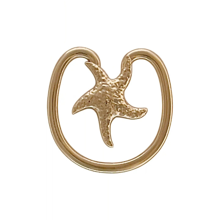 Buy Now Ani Accessories Zooming image of Metal Starfish Gold Bikini Ring Buckle in a white background