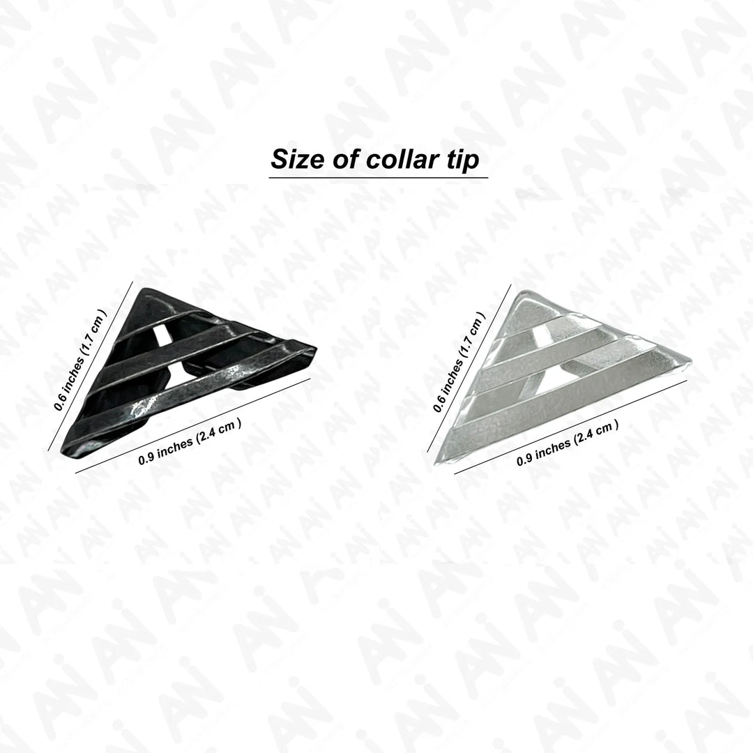 Ani Accessories | zooming image of both black and silver metallic majesty collar   tip size of (0.6*0.9 inch)