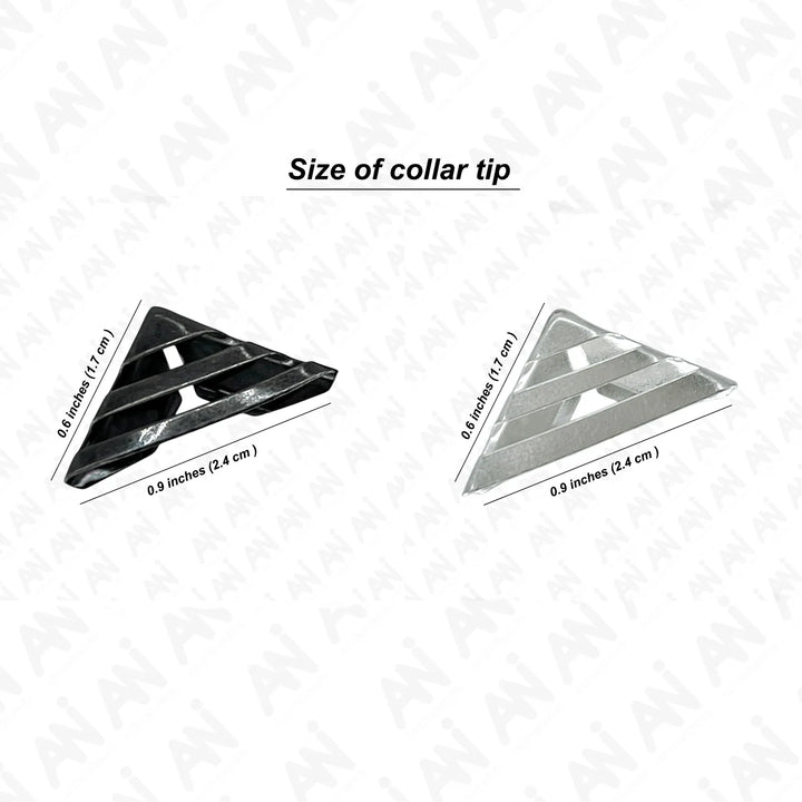 Ani Accessories | zooming image of both black and silver metallic majesty collar   tip size of (0.6*0.9 inch)
