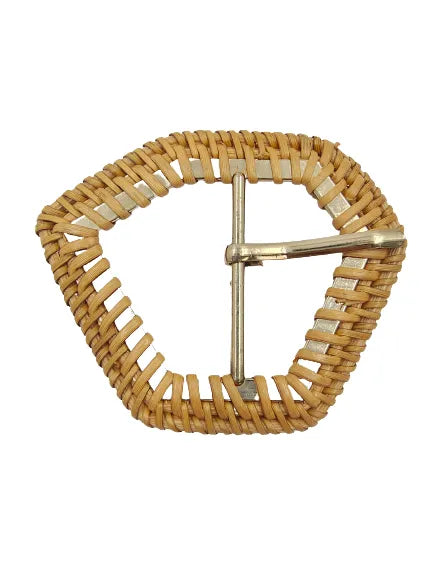 Ani Accessories Micro Braided Raffia Metal Prong Buckle with white background
