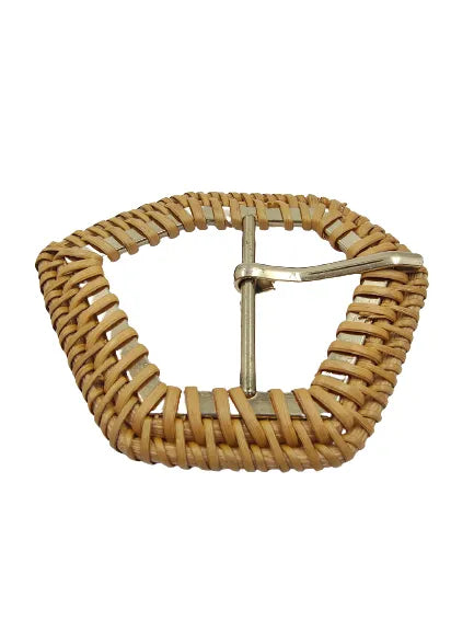 Ani Accessories Micro Braided Raffia Metal Prong Flat Angle  Buckle  image  on a white surface.