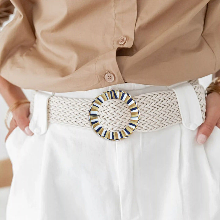 Ani Accessories Multicolor Circular Raffia Buckle for Belt Bag Apparel DIY Sewing Craft Clothing Decoration