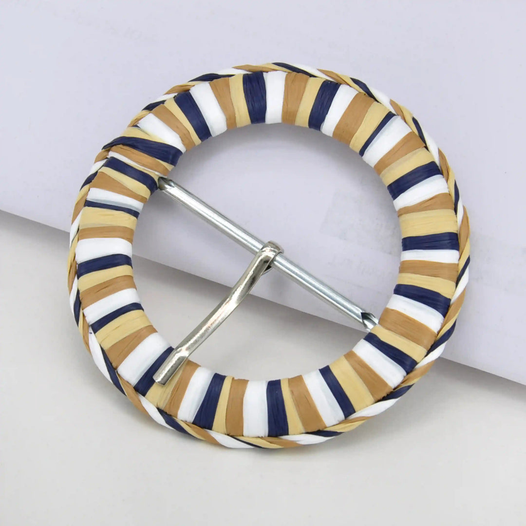 Ani Accessories Multicolor Circular Raffia Buckle for Belt Bag Apparel DIY Sewing Craft Fashion Decoration