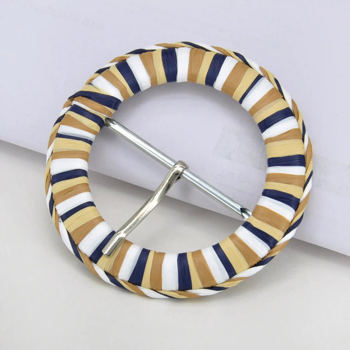 Ani Accessories Multicolor Circular Raffia Buckle for Belt Bag Apparel DIY Sewing Craft Fashion Decoration