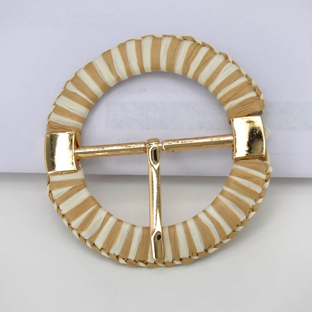 Ani Accessories Multicolor Circular Raffia Buckle for Belt Bag Apparel Sewing DIY Craft Clothing Decoration