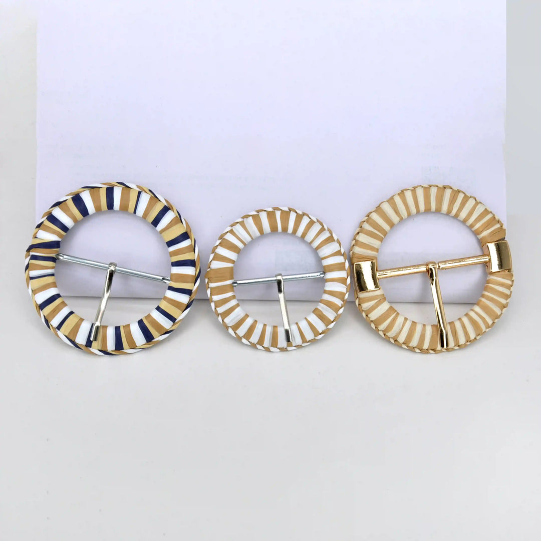Ani Accessories Multicolor Circular Raffia Buckle for Belt Bag Clothing DIY Craft Sewing Fashion Decoration