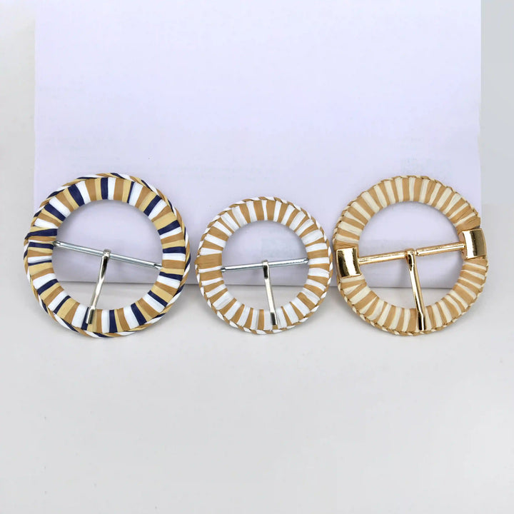 Ani Accessories Multicolor Circular Raffia Buckle for Belt Bag Clothing DIY Craft Sewing Fashion Decoration