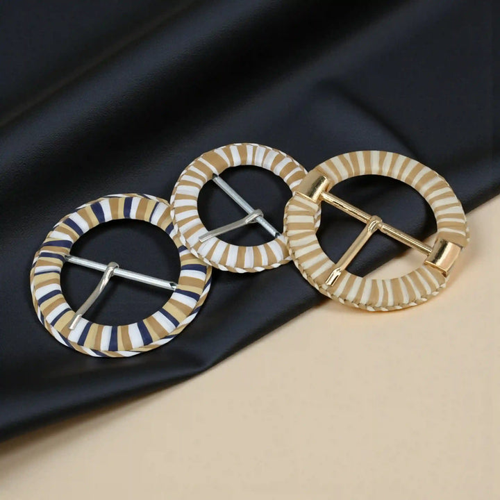 Ani Accessories Multicolor Circular Raffia Buckle for Belt Bag Dress DIY Sewing Craft Clothing Decoration